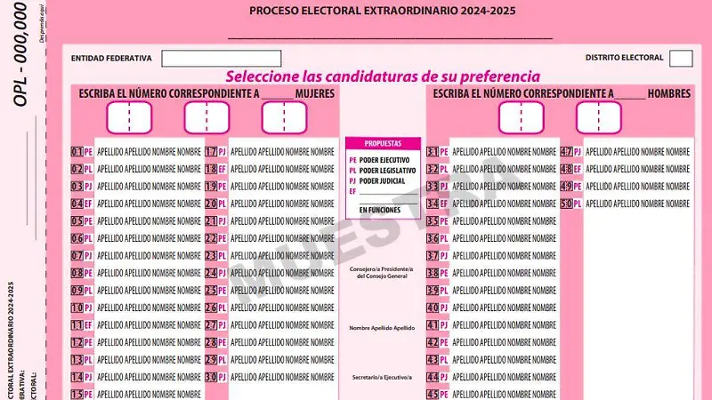 Boletas elección judicial